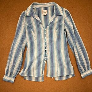 BDG Blue and White Striped Shirt